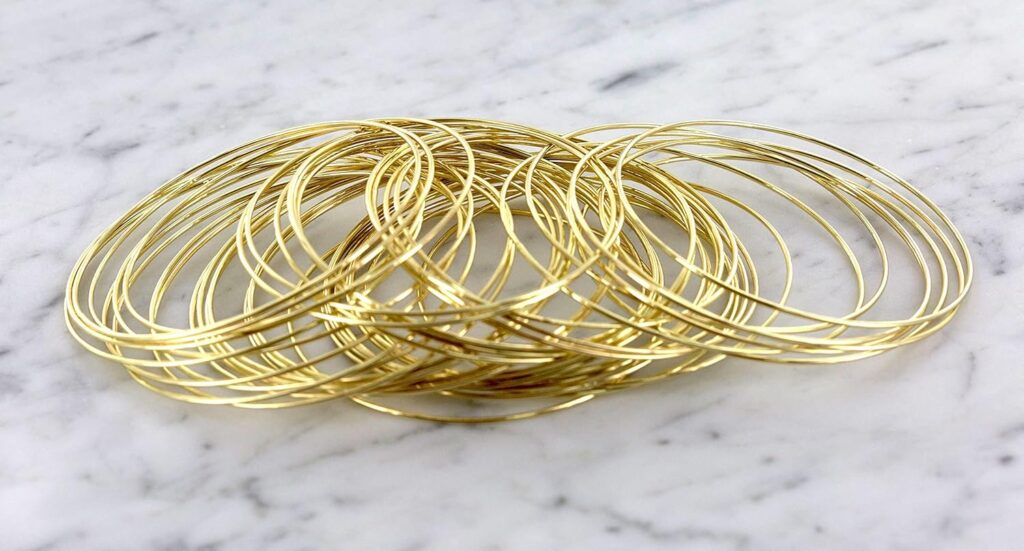 And lovely plus size 14k gold textured bracelet picture