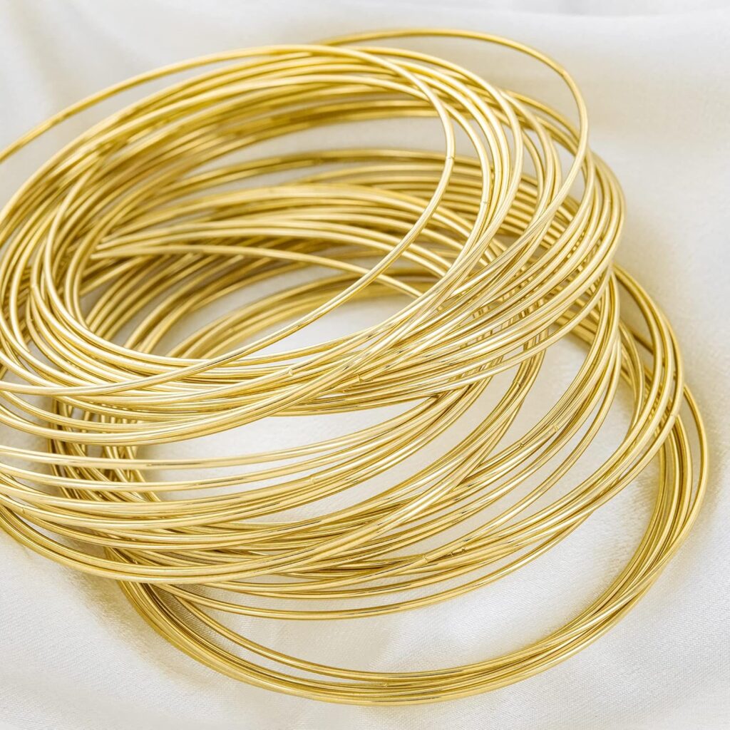 And lovely plus size 14k gold textured bracelet image