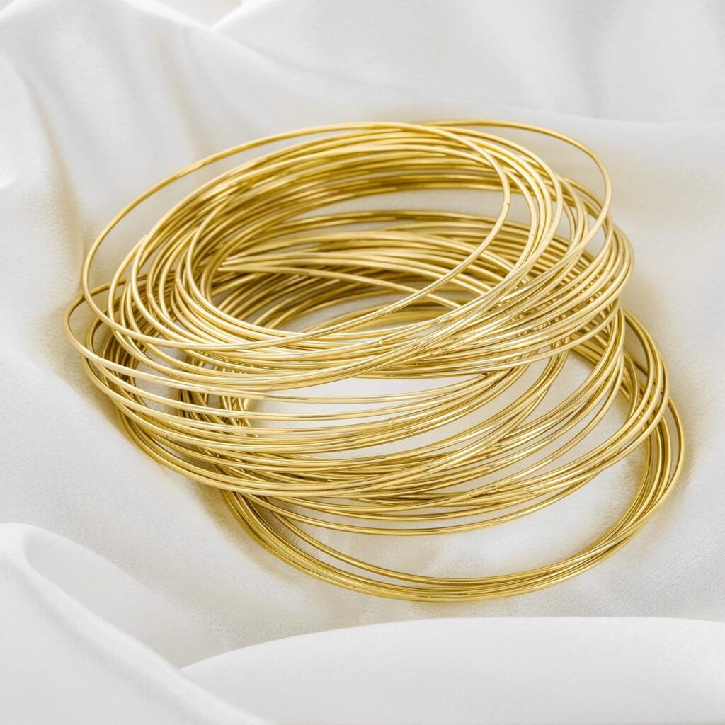 And lovely plus size 14k gold textured bracelet visual