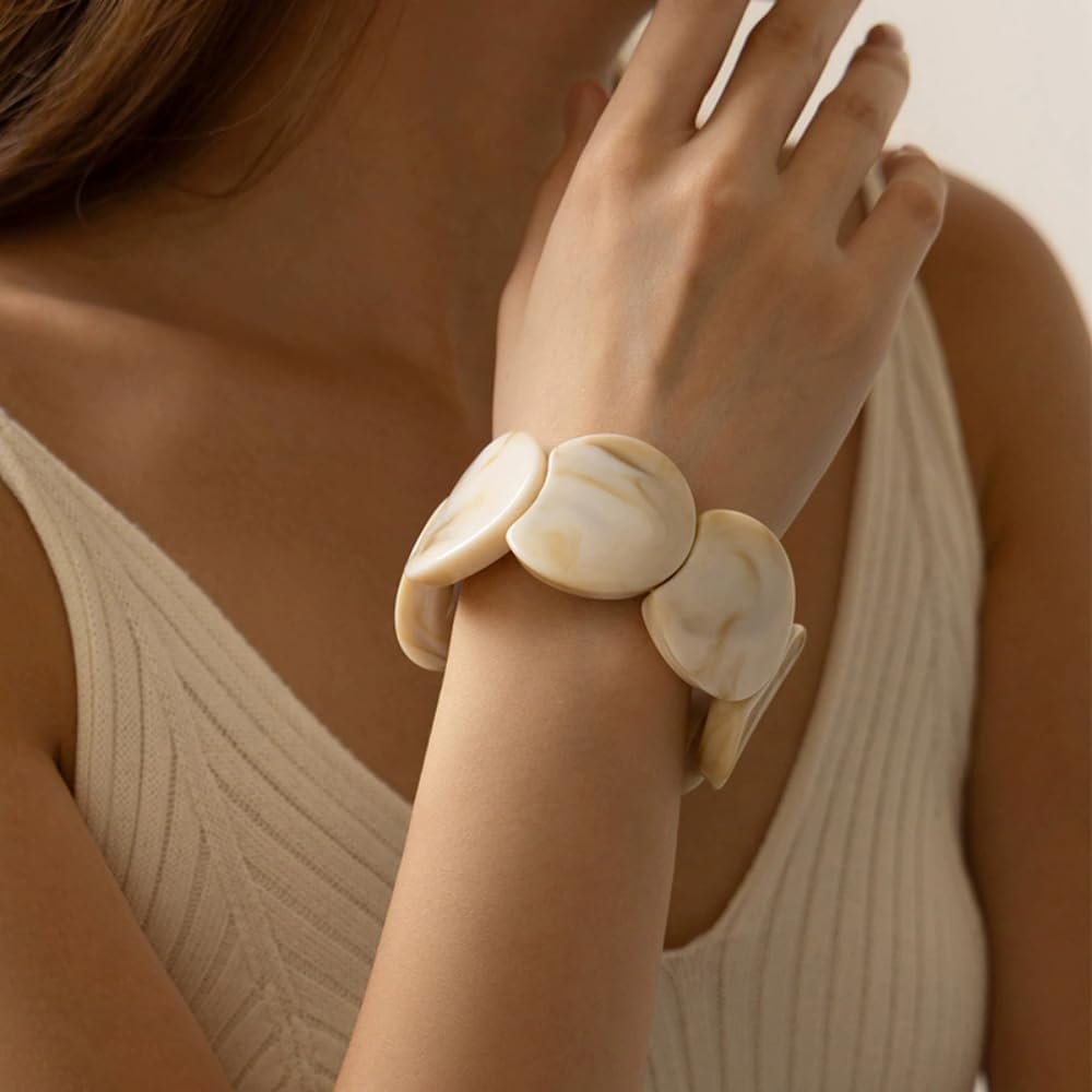 Chunky Geometric Elastic Bangle Bracelet review overview