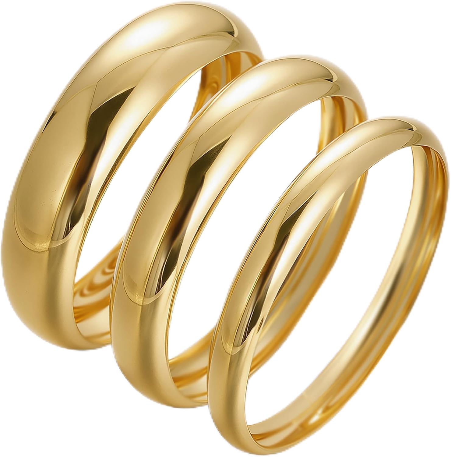 Dainty 14k Gold Plated Big Stackable Bangles Set review essentials