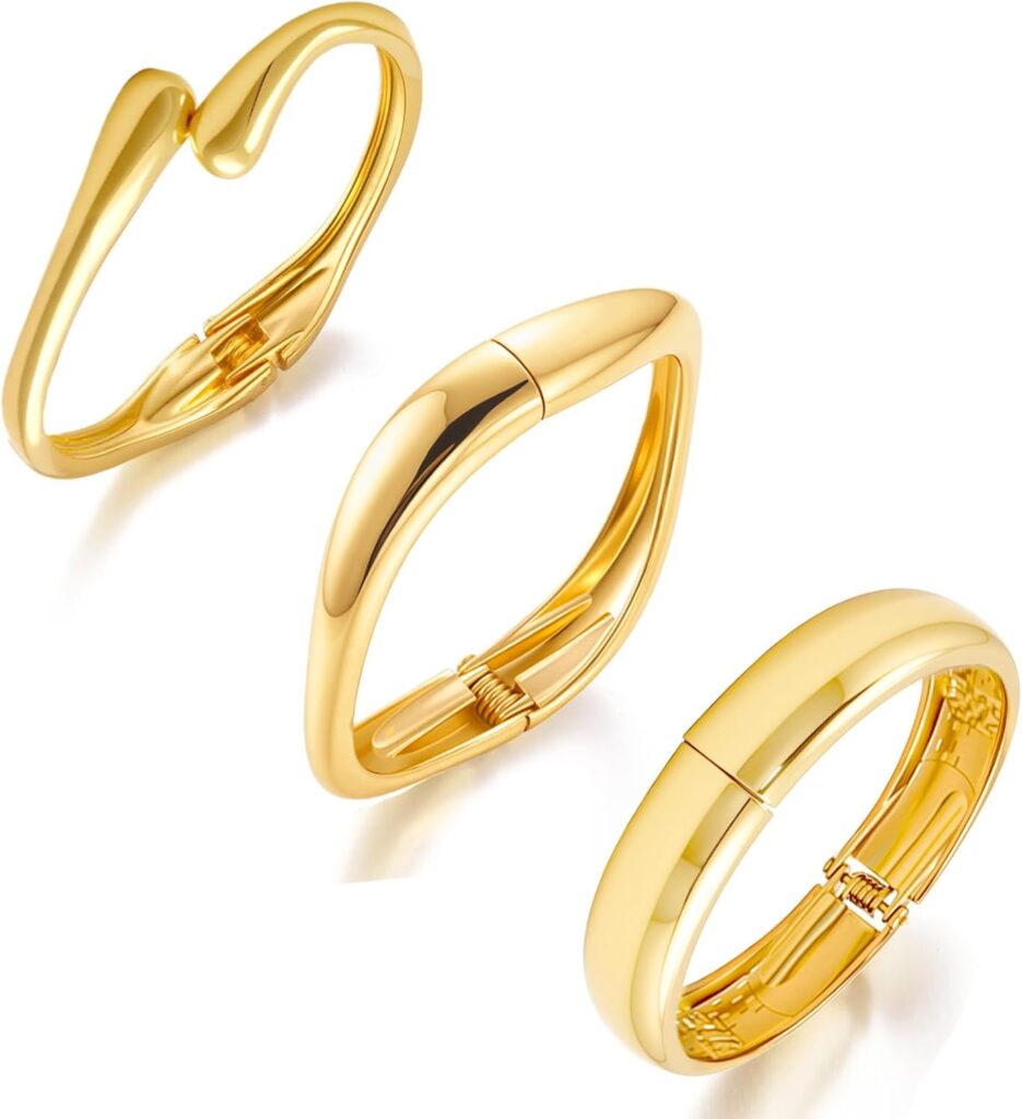 Chunky gold cuff bangles review photo