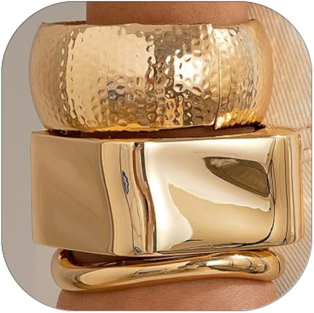 Cjiayujew 3pcs big chunky gold bangle review visual