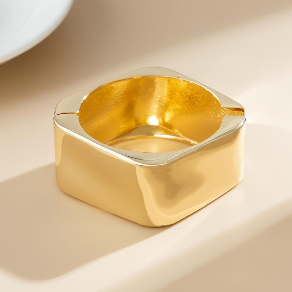 Cjiayujew 3pcs big chunky gold bangle review image