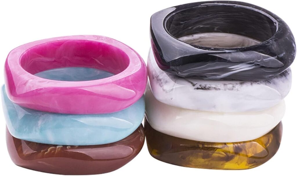 Colorful acrylic resin bangle bracelet review image