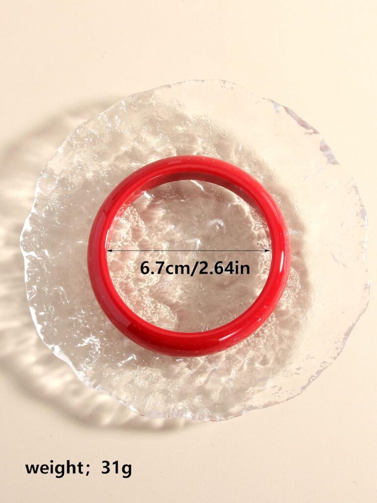 Colorful Geometric Round Circle Resin Acrylic Bangle Bracelet Cute Handmade Chunky Statement Wristband Bracelet for Women Vintage Jewelry Colorful geometric resin acrylic bangle bracelet review picture