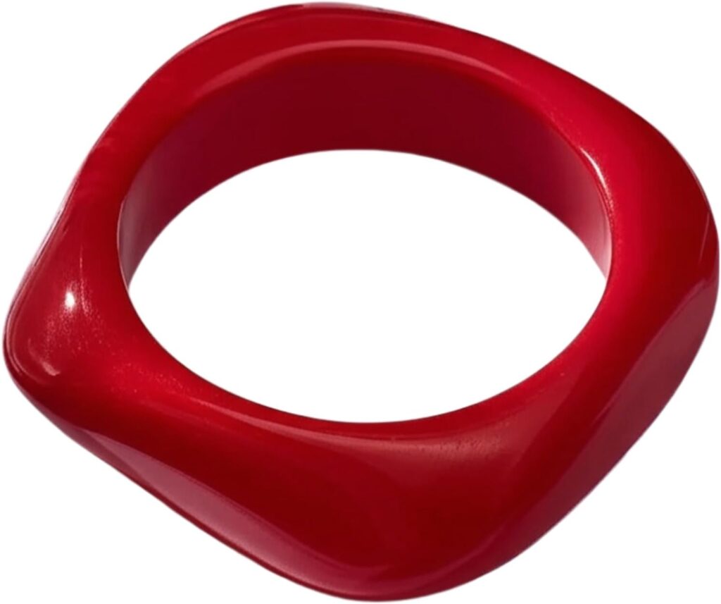 Colorful resin irregular bangle bracelet review visual