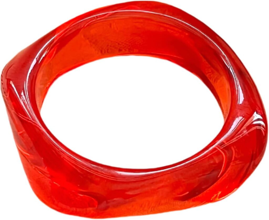 Colorful resin irregular bangle bracelet review photo