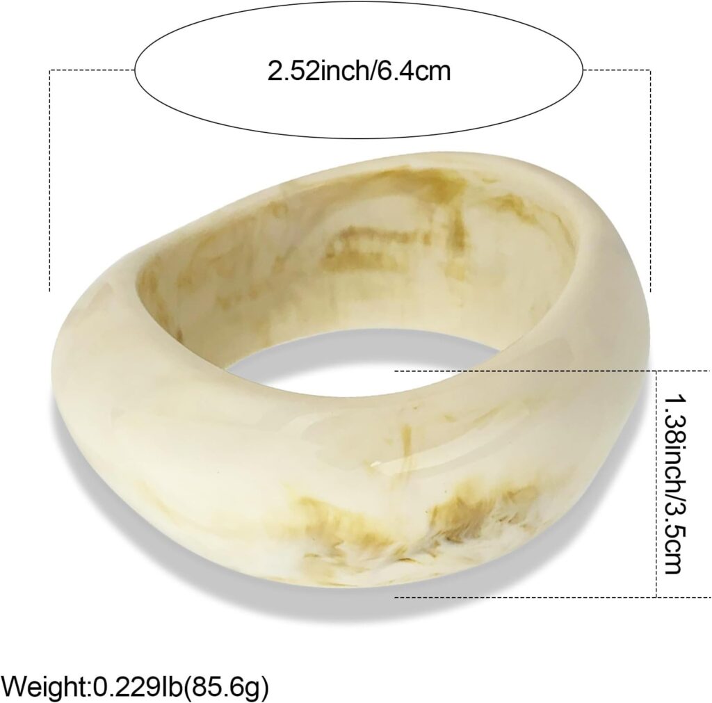 FUNOJOY Acrylic Resin Bangle Bracelets for Women 1-3Pcs Simple Oval Polished-Finish Chunky Bangle Bracelet Wide Wristbands Fashion Jewelry Bracelet for Women Funojoy acrylic resin bangle bracelets for women review image