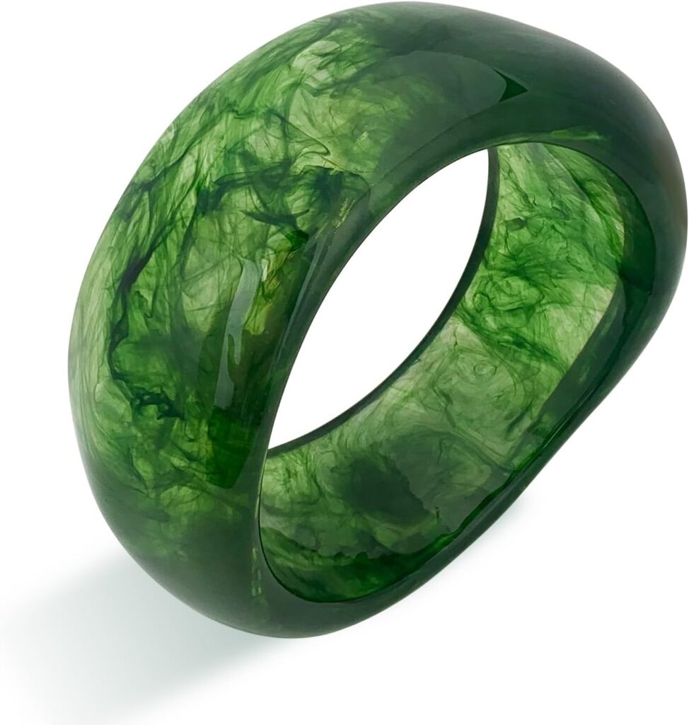 FUNOJOY Acrylic Resin Bangle Bracelets for Women 1-3Pcs Simple Oval Polished-Finish Chunky Bangle Bracelet Wide Wristbands Fashion Jewelry Bracelet for Women Funojoy acrylic resin bangle bracelets for women review photo