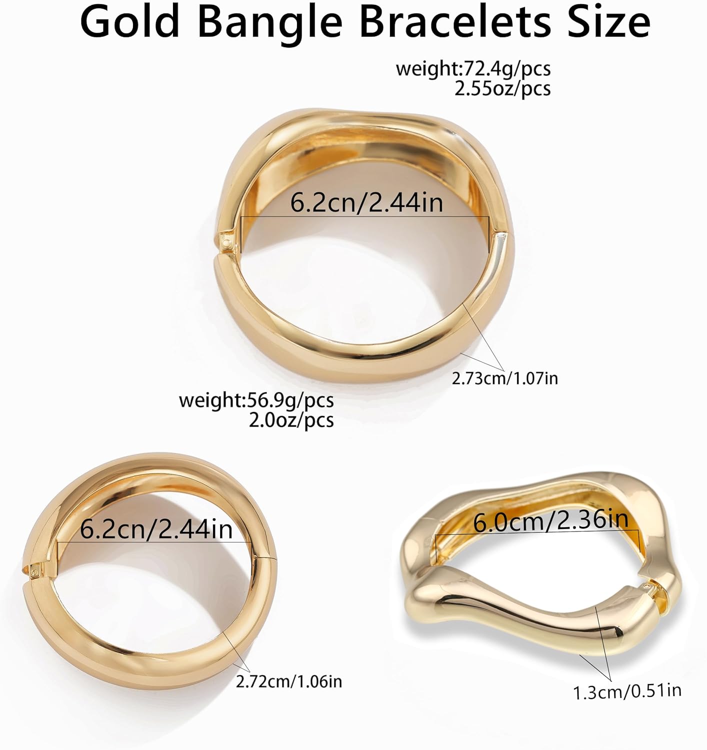 Gold Chunky Wide Cuff Bangles review overview