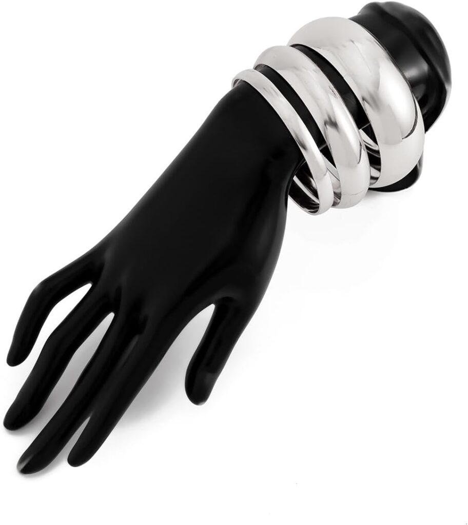 Punk metal bangle bracelets set review visual