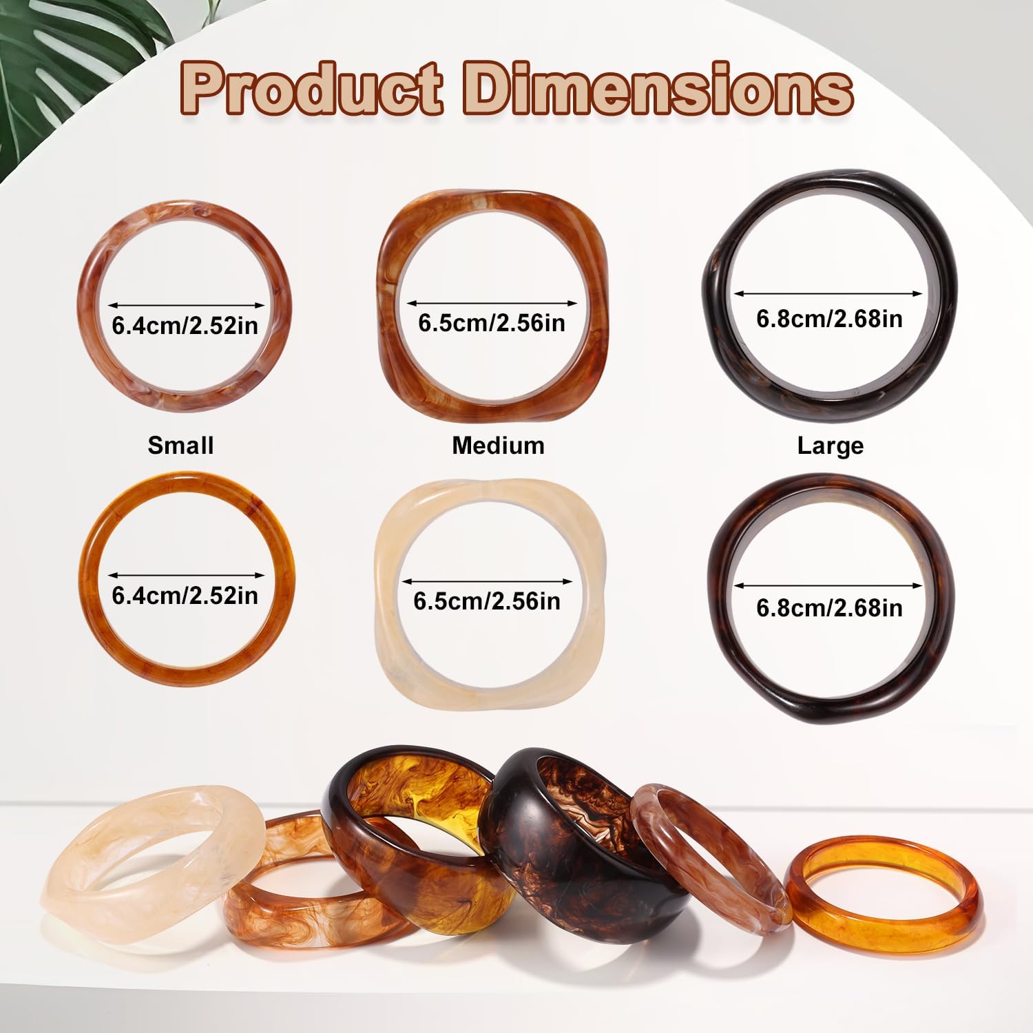 Wide Resin Bangles Review — 6pcs Brown Chunky Bangles insights