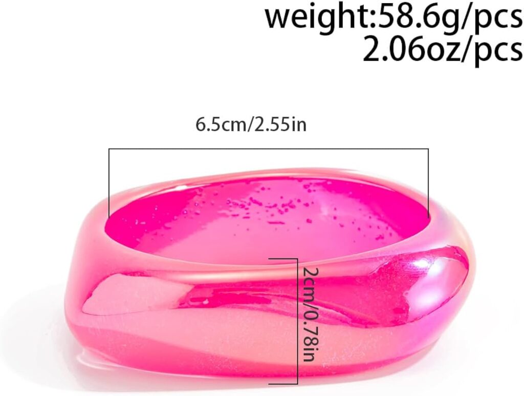 Women's iridescent acrylic bangle bracelet review picture