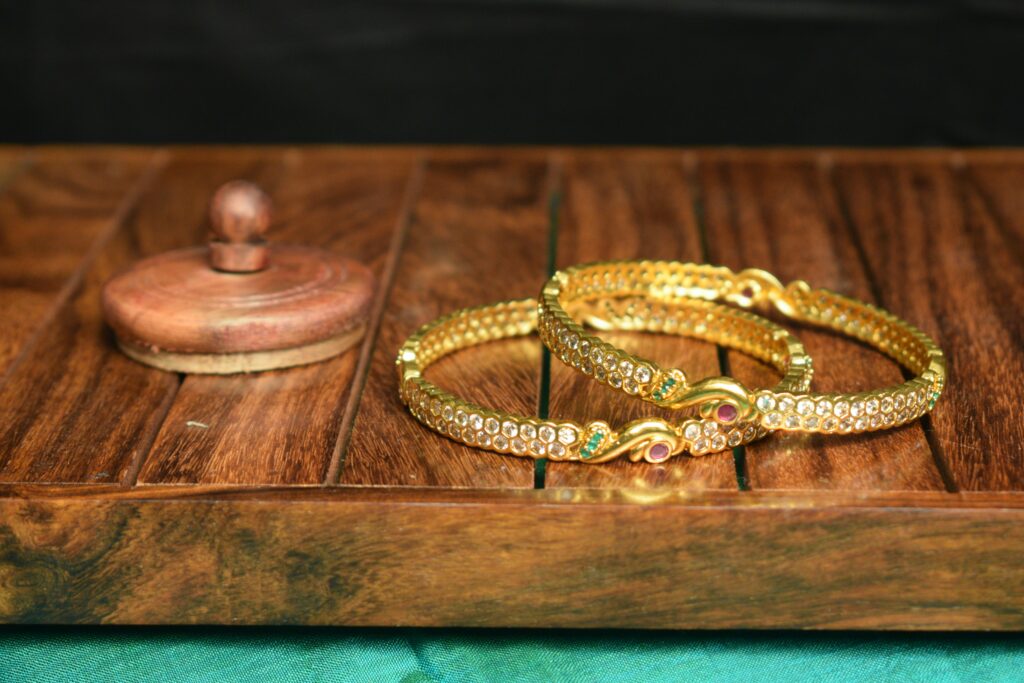 Chunky gold bangles bracelets for women trendy silver photo
